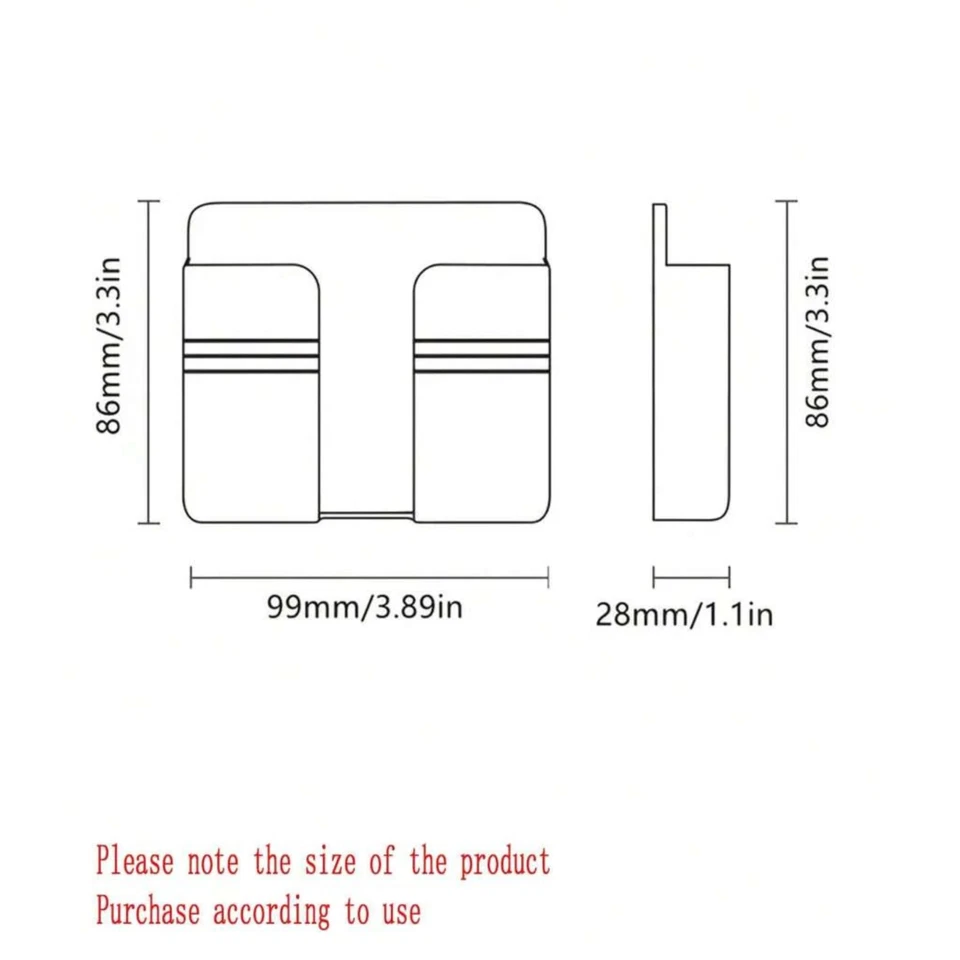 Mobile Phone Holder Wall Mount Punch-Free Standing Remote Storage Box Charging - Image 2 of 4