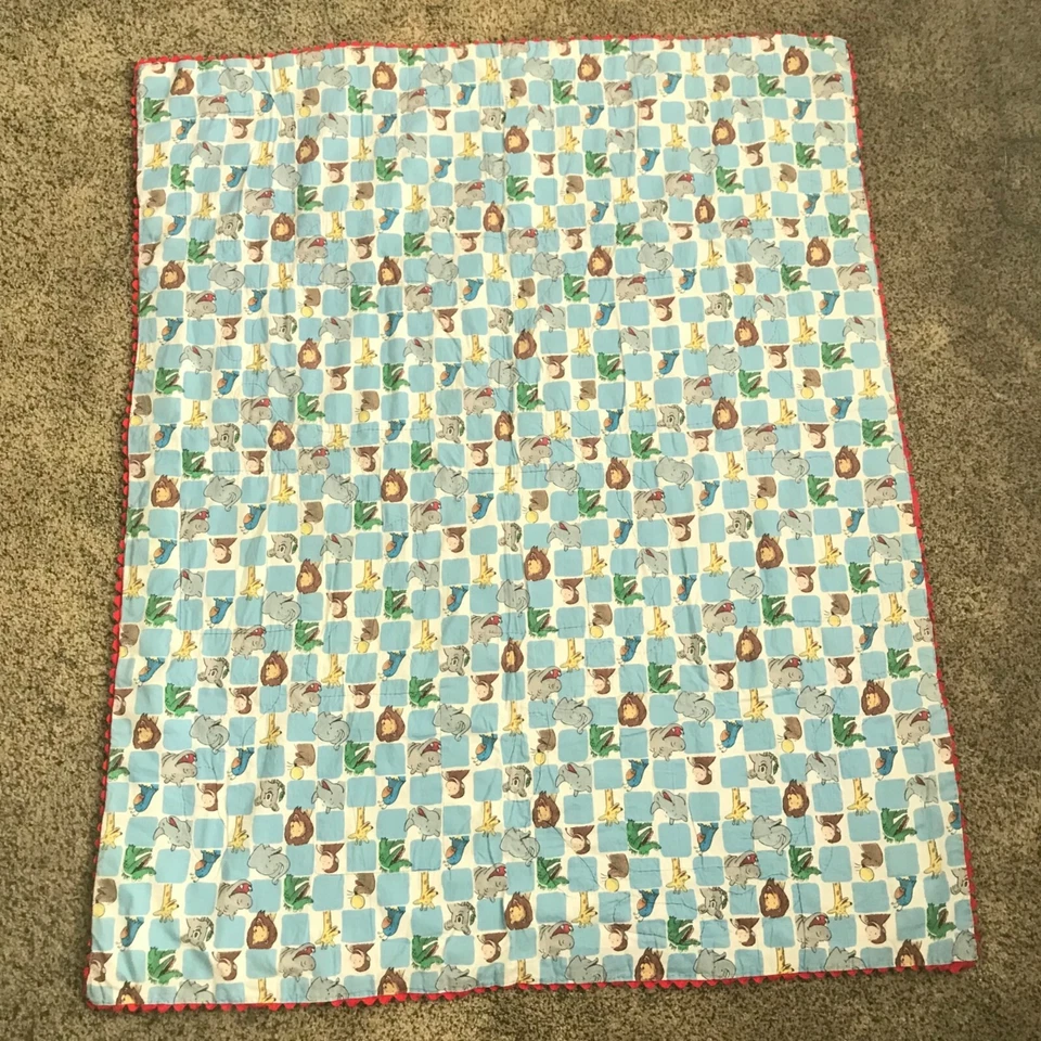 Стеганое одеяло для детской кроватки ручной работы Curious George - Изображение 3 из 4