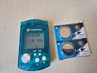 SEGA Dreamcast Clear Aqua Blue Visual Memory Unit VMU DC  HKT-7000 US Seller