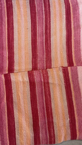 Circa 1880's - 1890's Rio Grande Multicolor Striped Blanket 77" x 34 1/2" - Picture 5 of 7