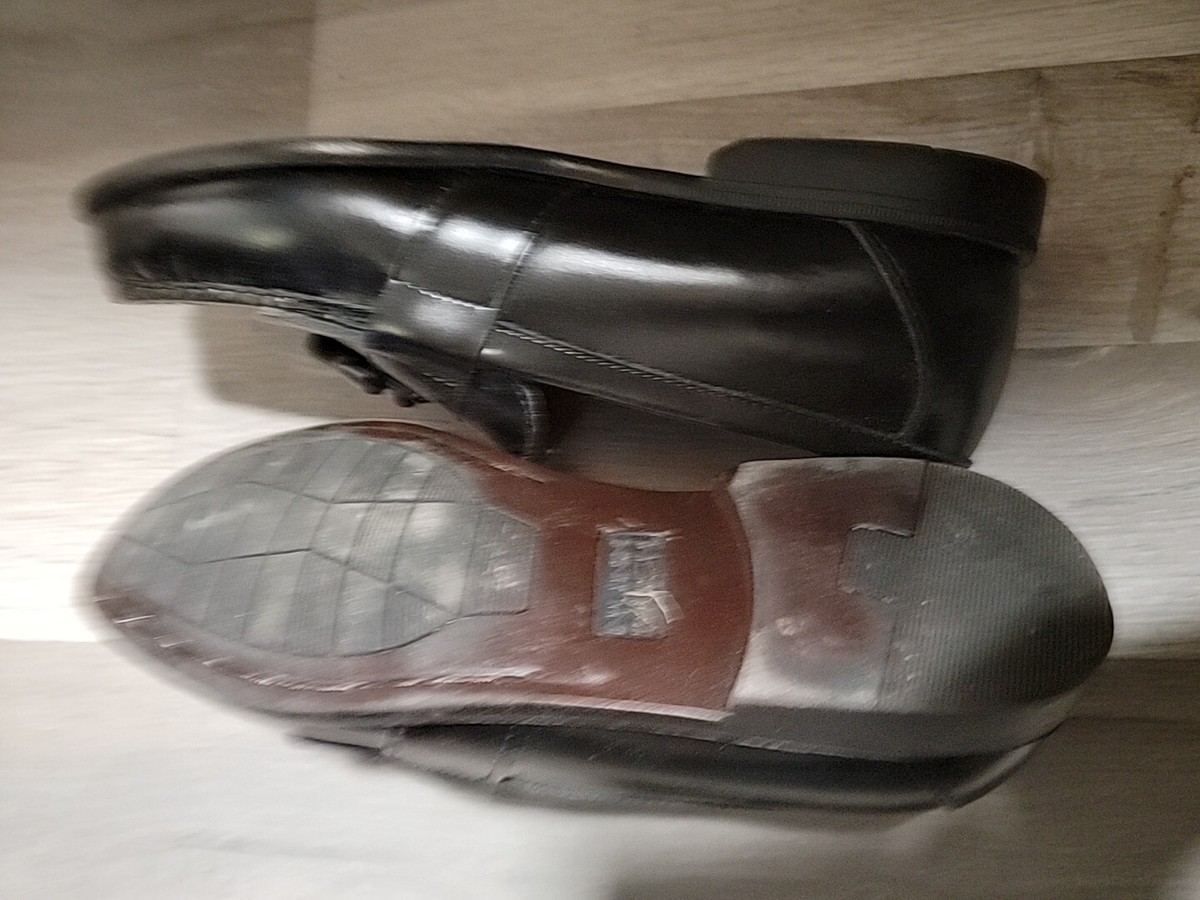 NUNN BUSH KEATON Moc Toe black leather loafers kiltie tassel 