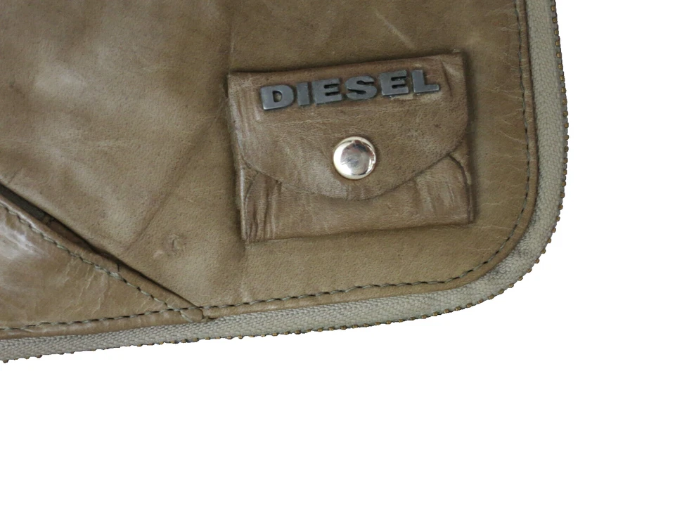 DIESEL Ledertasche Damentasche Leder Double Zip beige NEU - Bild 2 von 4