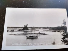 Vintage Canadian Boating Scenic RPPC Photo Postcard