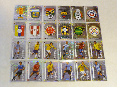 Panini komplett alle 24 Glitzer - COPA AMERICA 2015 Chile - Wappen RAR