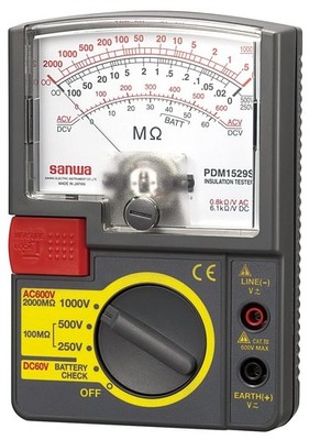 Sanwa Analog Insulation Resistance Tester 1000V/500V/250V PDM1529S