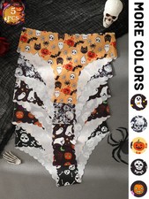 Low Rise Printed Brief Seamless Women's Comfortable Panties Underwear 5 Pcs