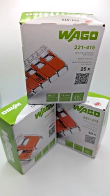 Wago Compact Klemmen mit Hebel 221-412 221-413 221-415 Hebelklemme Set