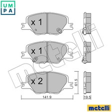 BRAKE PAD SET DISC BRAKE 22-1177-0 FOR VAUXHALL INSIGNIA/Mk/II OPEL 3cyl 1.5L