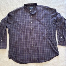VTG Polo Ralph Lauren Blake Shirt 2XL XXL Purple Green Plaid Blue Pony Cotton