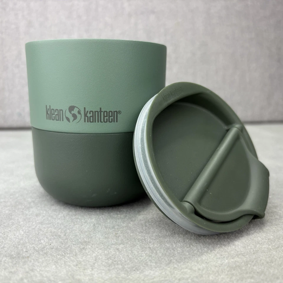 Taza de acero inoxidable aislada Klean Kanteen RISE LOWBALL 10 oz tapa abatible spray de mar Foto 2 de 4