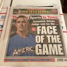 Aaron Judge, Rookie Newspaper, All Star Game, July 12, 2017, New York Post
