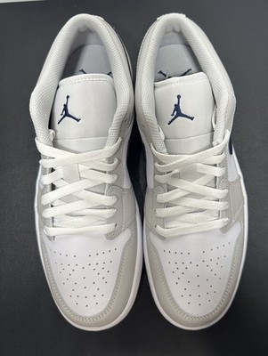 Nike Air Jordan 1 Low White Midnight Navy 553558-146 Men display picture 2