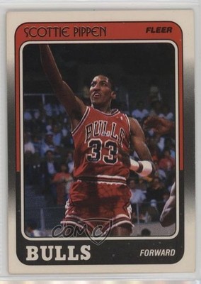 1988 Fleer Scottie Pippen (Name Misspelled as Pippin on Back) Rookie RC HOF 1r9v