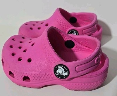 Pink Toddler Crocs Size 4 Waterproof Shoes Sandals 