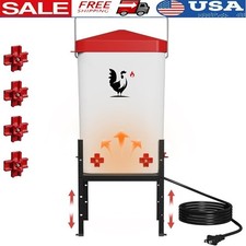 Heated Chicken Waterer W/ Adjustable Height  No-Leak Nipples Year-Round Use