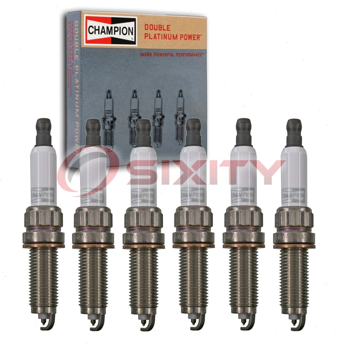 6 pc Champion Double Platinum Spark Plugs for 2007-2010 BMW 335i 3.0L L6 pb