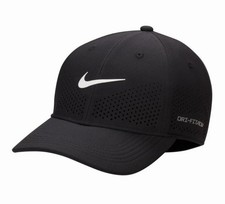 NIKE Dri-FIT ADV Club Structured Swoosh Cap Hat Black/White S/M FB5636-010 NEW