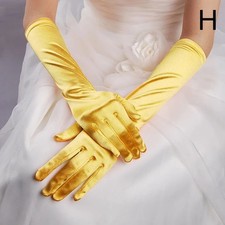 women Long Satin Opera Gloves Stretch Bridal Wedding Formal Costume
