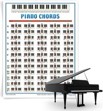 Laminated Piano Chord Chart 8.5 x 11 - Essential Music Reference