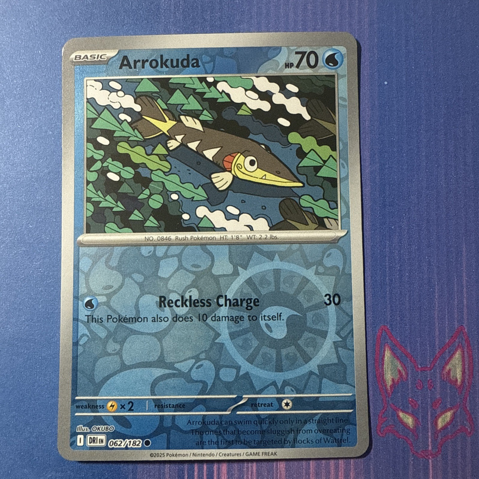 Destined Rivals - NM - Arrokuda 062/182 - Reverse Holo - English (US Seller