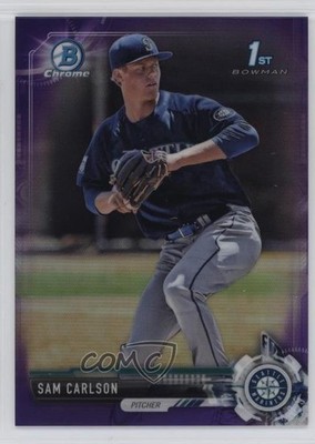 2017 Bowman Draft Chrome Purple Refractor 53/250 Sam Carlson #BDC-184 1cx3