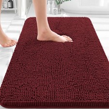 OLANLY Bathroom Rugs 30x20, Extra Soft Absorbent 30" X 20", Andorra Red-brown