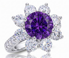 6.20 Ct Certified Round Cut Purple Natural Di...