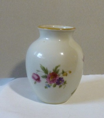Kleine Vintage Porzellan-Vase Ilmenau Graf von Henneberg   Blumen & Gold