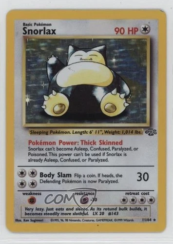 Snorlax Holo Pokemon Jungle #11 1999