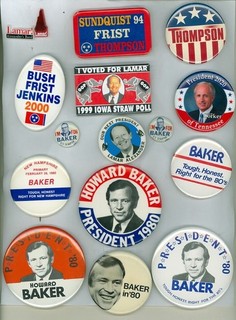 16 Tennessee Local Presidential Political Pinback Buttons Lamar Alexander