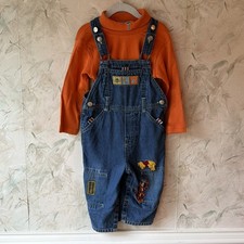 Vintage HTF Winnie the Pooh Tigger Bug Themed Overalls Size 24m NWT Turtleneck