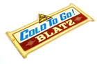 Vintage BLATZ Beer Advertising Sign Foil Embossed 1982 Distributor Sign 11x5.5