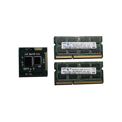 i3-330M + 2x2 GB DDR3-1066 MHz SO-DIMM RAM-Modul (Samsung)