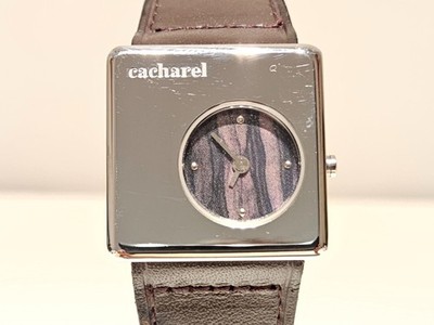 RETRO RARE BEAUTIFUL SQUARE 28mm ST.STEEL LADIES QUARTZ WATCH ''CACHAREL''