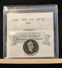1995   Coin Mart  Graded Canadian,  10  Cent, **PF-67 UHC**