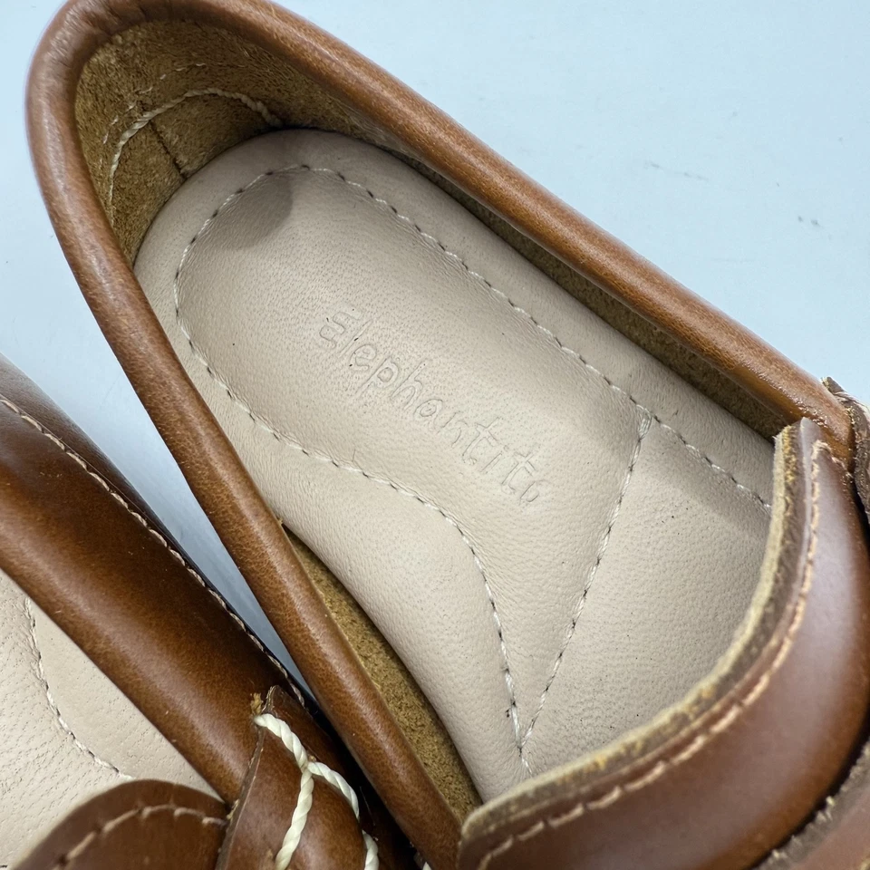 Mocassim Elephantito novo sem caixa Alex Driver couro marrom criança sapato-6.5 RV$79 - Imagem 4 de 4