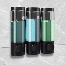 Shampoo and Conditioner Dispenser, Shower Soap Dispenser Transparent 3 Chambe...