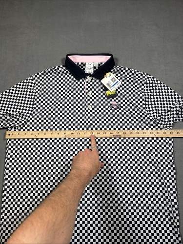 Puma Herren XL Arnold Palmer Glen Oaks Kurzarm Stretch Kariert Golf Polo - Bild 11 von 13