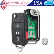 Flip Remote Control Key Fob For Vw Beetle Passat Cc Tiguan Jetta Eos Golf Gti