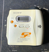 Sony Walkman NetMD MiniDisc Recorder MZ-S1 Silver G-Protection Mega Bass