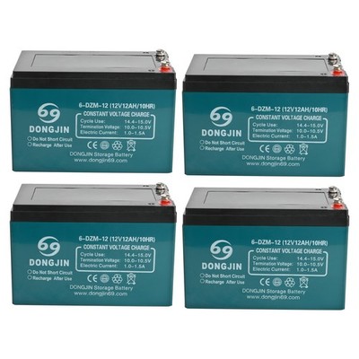 4 Pack 6-dzf 6-DZM-12 12V 12Ah Sealed Lead Acid Battery with Nut & Bolt Terminal