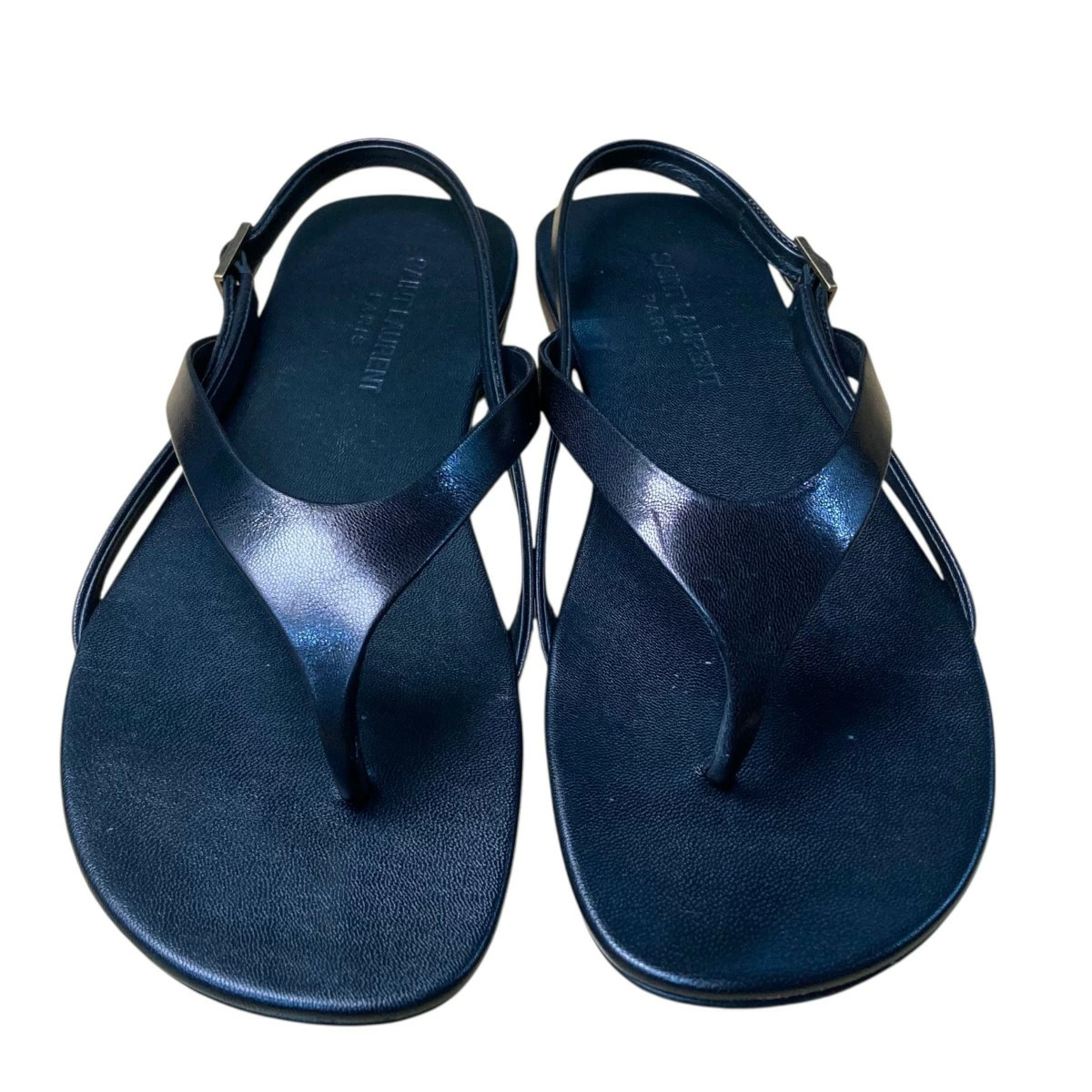 Sandali Saint Laurent Paris in pelle neri taglia 8 usati negli Stati Uniti