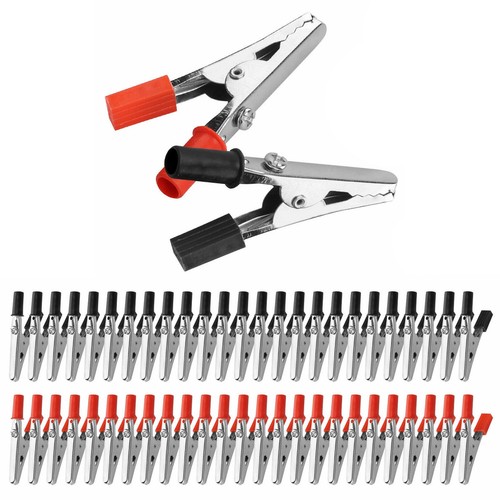 Artibetter 30-Pack Insulated Small Alligator Clips – Red & Black Battery Clamp Connectors For Electrical Testing (4.5cm)