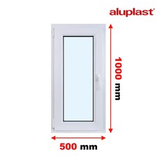 Finestra in PVC su misura Infissi 50x100 cm Battente/Vasistas Bianco Serramento