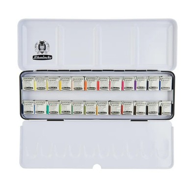 Schmincke Akademie Aquarell, Metallkasten, 24 x 1/2 Näpfchen | 75424097 | 2024