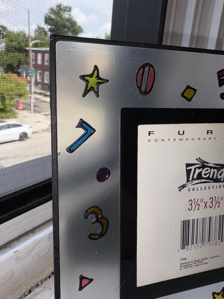 Furio Contemporary Casuals Design - Hand Painted Frosted Glass Frame C 1994 - Image 3 of 4