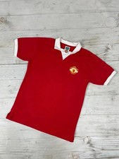 Score Draw Manchester United 1972 1974 Home Shirt Jersey Retro Men Size M Red