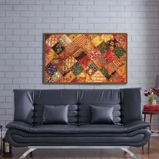 Anniversary Gift Wall Hanging Kundan Home Decorative Throw Tapestry Handmade 60"