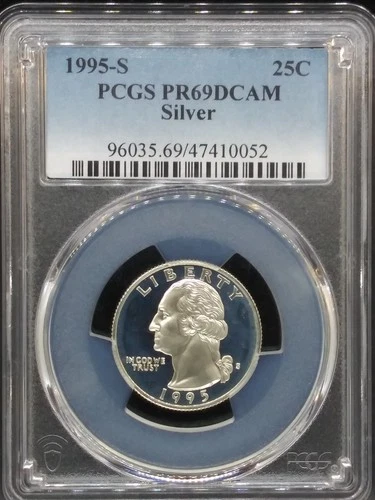 1995-S Proof Silver Washington Quarter 25c PCGS PR69 DCAM