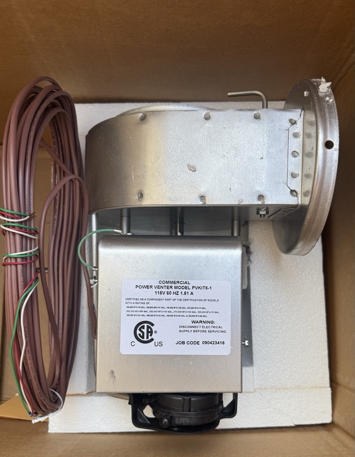 Rheem Power Vent Kit 5 PVKIT5-1 PV Kit 5